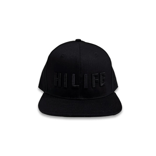HILIFE 3D logo Snapback hats Black on Black(hilife)