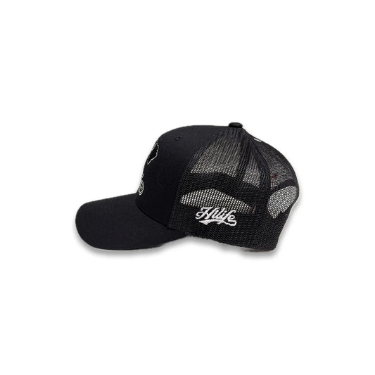 BASIC LOGO Snapback hats Black Mesh Curved Bill (hilife)