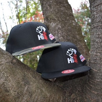 ハパ スナップバック ハット ブラックカモ