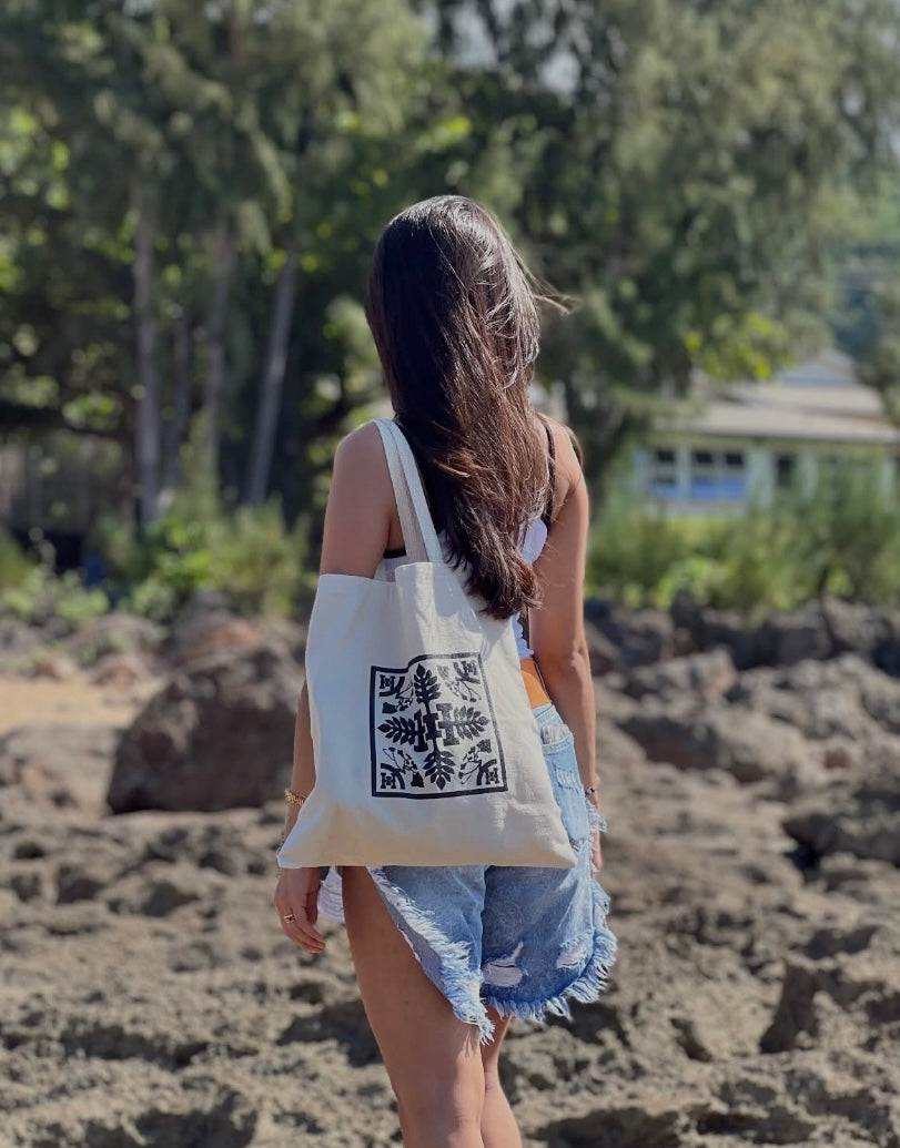 Tree Quilt Cotton Canvas Tote Bag