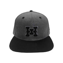 画像をギャラリービューアに読み込む, HI logo Snapback hats Dark Heather /Black
