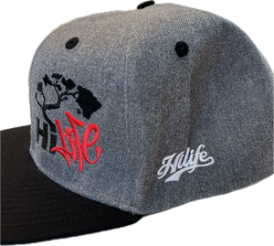 Hapa Snapback hats Dark Heather/Black Bill (hilife)