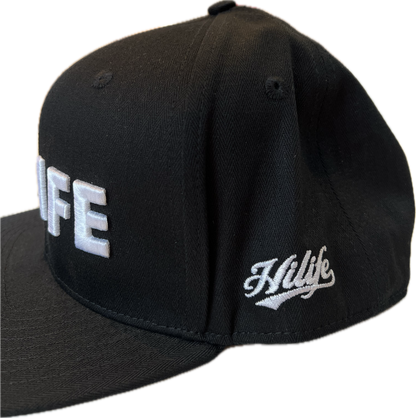 HILIFE 3D logo Snapback hats Solid Black (hilife)