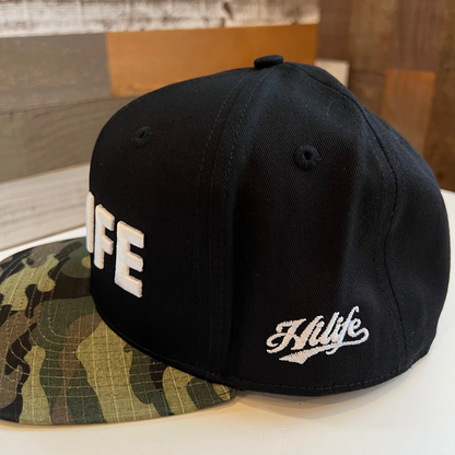 HILIFE 3D logo Snapback hats Black/Woodland Camo Bill (hilife)