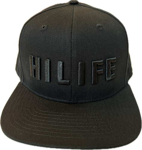 HILIFE 3D logo Snapback hats Solid Black/Black (hilife)