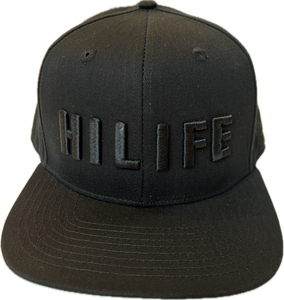 HILIFE 3D logo Snapback hats Solid Black/Black (hilife)