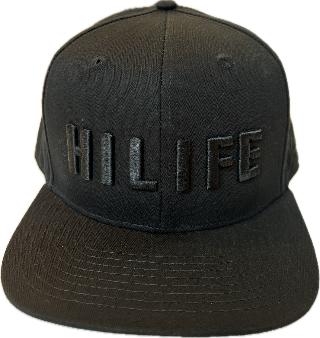 HILIFE 3D logo Snapback hats Solid Black/Black (hilife)