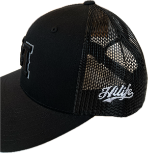 HI 3D logo Snapback hats Black Mesh Curved Bill (hilife)