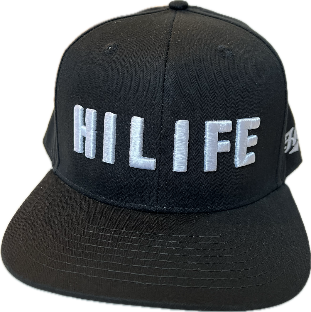 HILIFE 3D logo Snapback hats Solid Black (hilife)