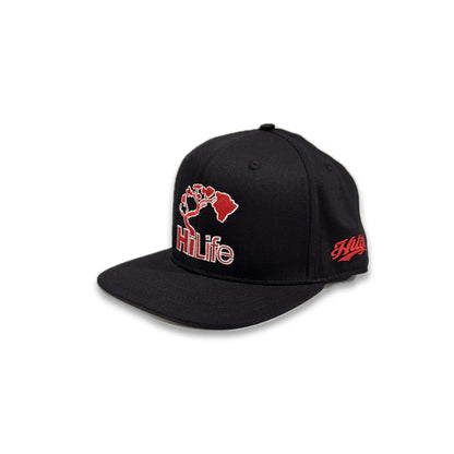 BASIC LOGO Snapback hats Black/Red(hilife)