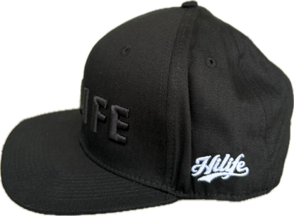 HILIFE 3D logo Snapback hats Black on Black(hilife)