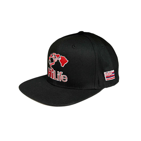 BASIC LOGO Snapback hats Red/White 2