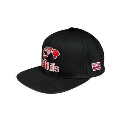 BASIC LOGO Snapback hats Red/White 2