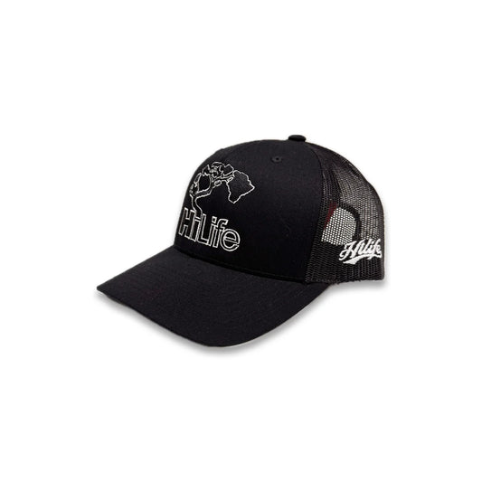 BASIC LOGO Snapback hats Black Mesh Curved Bill (hilife)