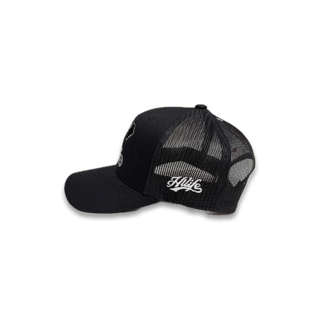 BASIC LOGO Snapback hats Black Mesh Curved Bill (hilife)