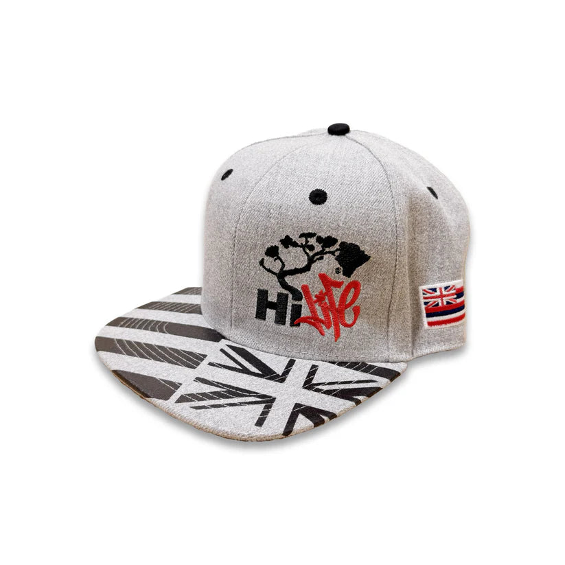 Hapa Snapback hats Heather Hawaiian Flag bill