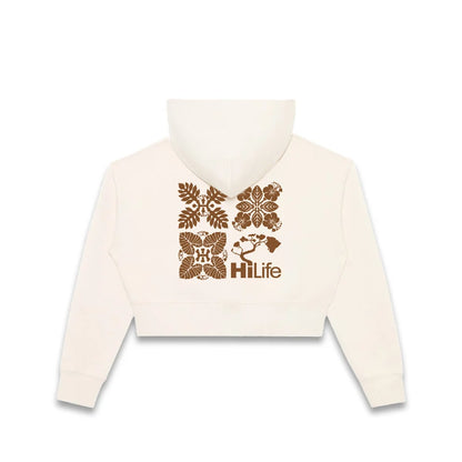 Women's Relaxed Cropped Full-Zip Hoodie Quilt
