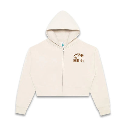 Women's Relaxed Cropped Full-Zip Hoodie Quilt