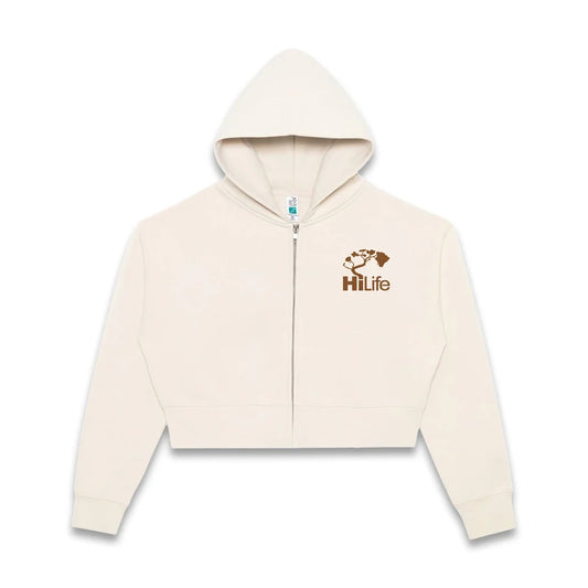 Women's Relaxed Cropped Full-Zip Hoodie Quilt