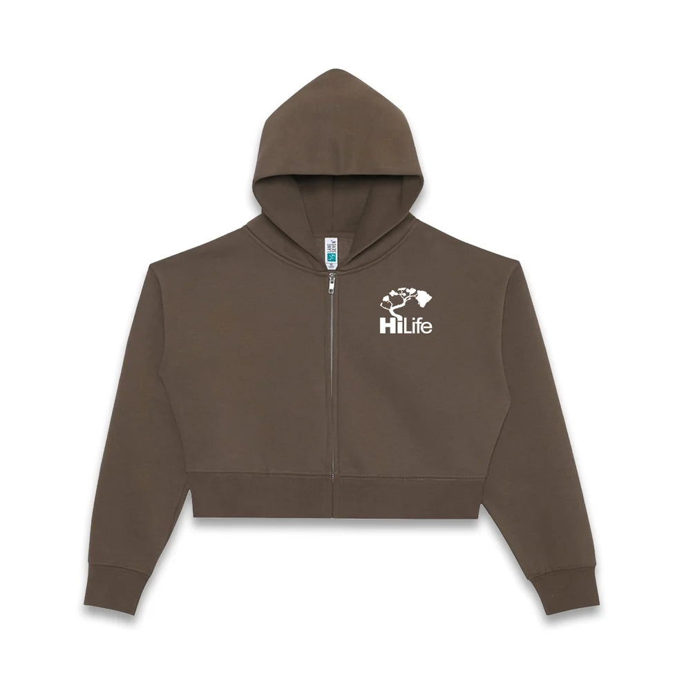 Women's Relaxed Cropped Full-Zip Hoodie Quilt