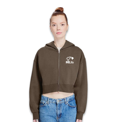 Women's Relaxed Cropped Full-Zip Hoodie Quilt