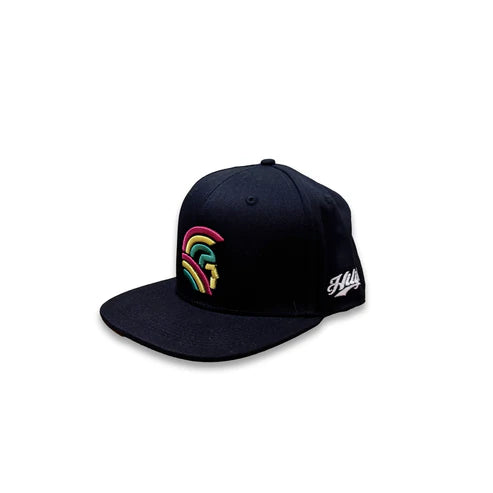 3D Warrior Tri-color Snapback hats Black (hilife)