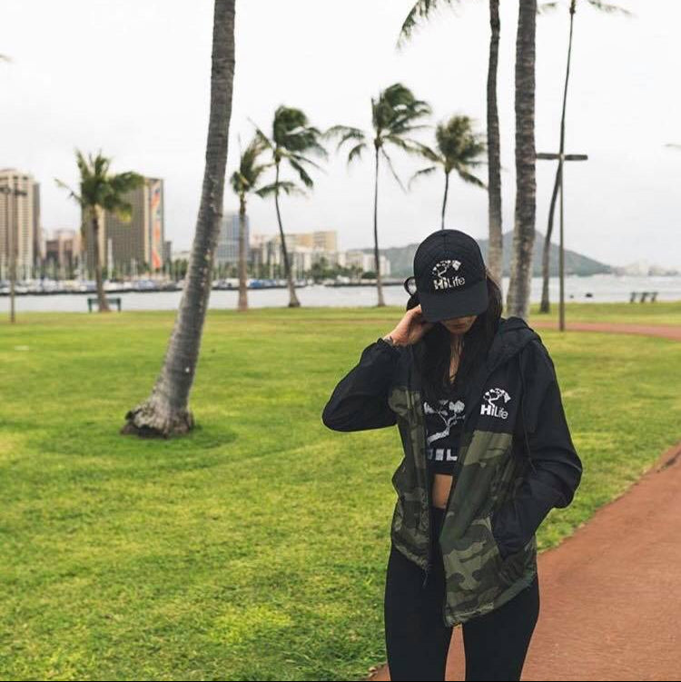 HiLife ハワイアン ウィンドブレーカー ブラック カモ