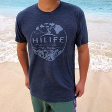 画像をギャラリービューアに読み込む, HiLife ハワイアン アロハサークル トリブレンド Tシャツ メンズ ネイビー