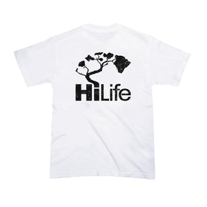 HiLife ロゴ ビーティン ベーシック ハワイアン ソフトコットン  Tシャツ メンズ ホワイト 白