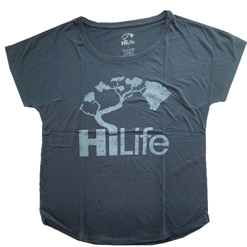 HiLife ハワイアン Tシャツ ドルマン レディース ネイビー 紺