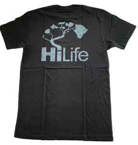 HiLife ロゴ ビーティン ベーシック ハワイアン ソフトコットン  Tシャツ メンズ ブラック 黒