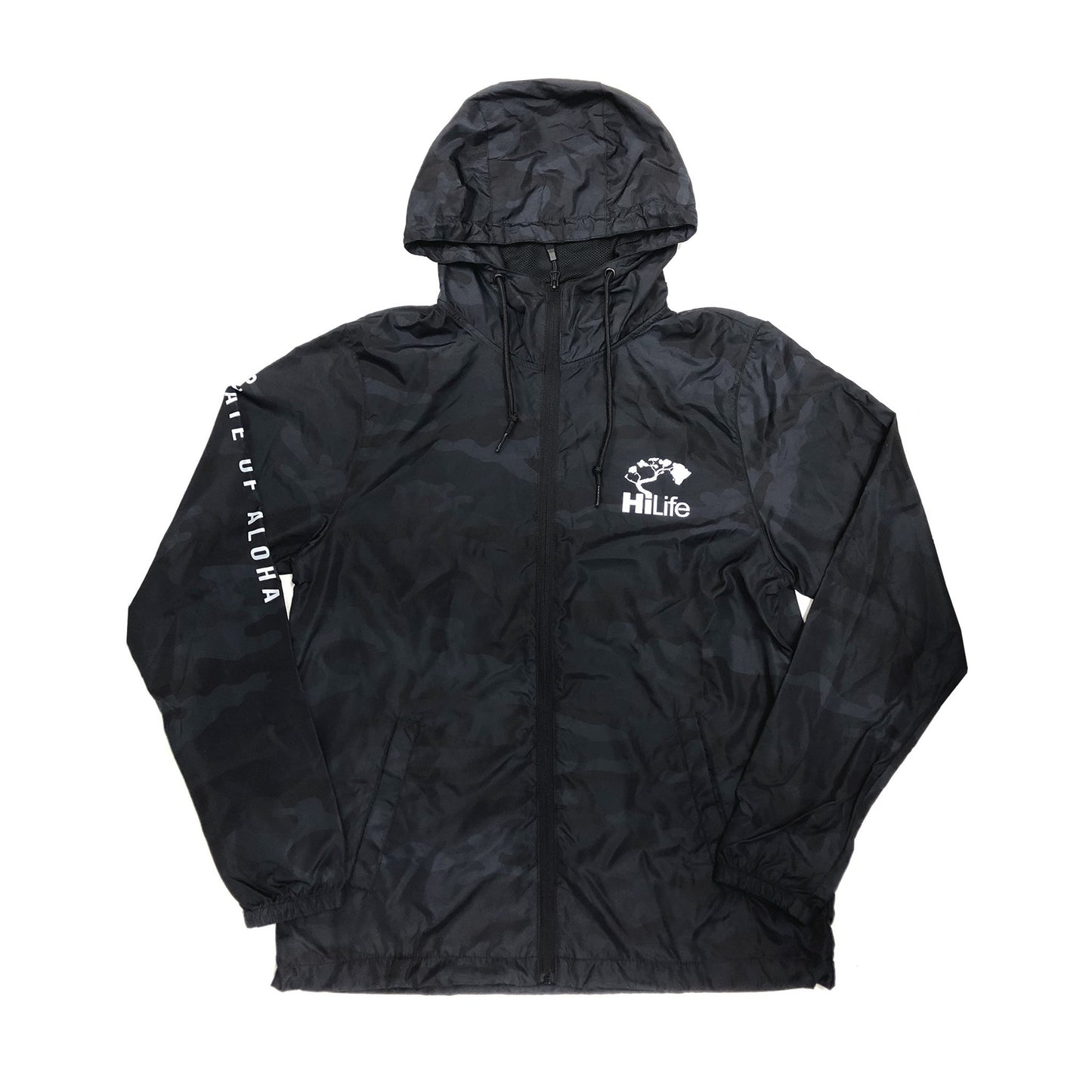HiLife ハワイアン ウィンドブレーカー オール ブラック カモ