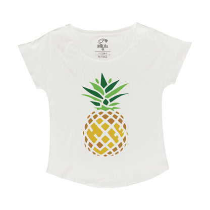 HiLife ハワイアン Tシャツ ドルマン パイナップル レディース ホワイト 白