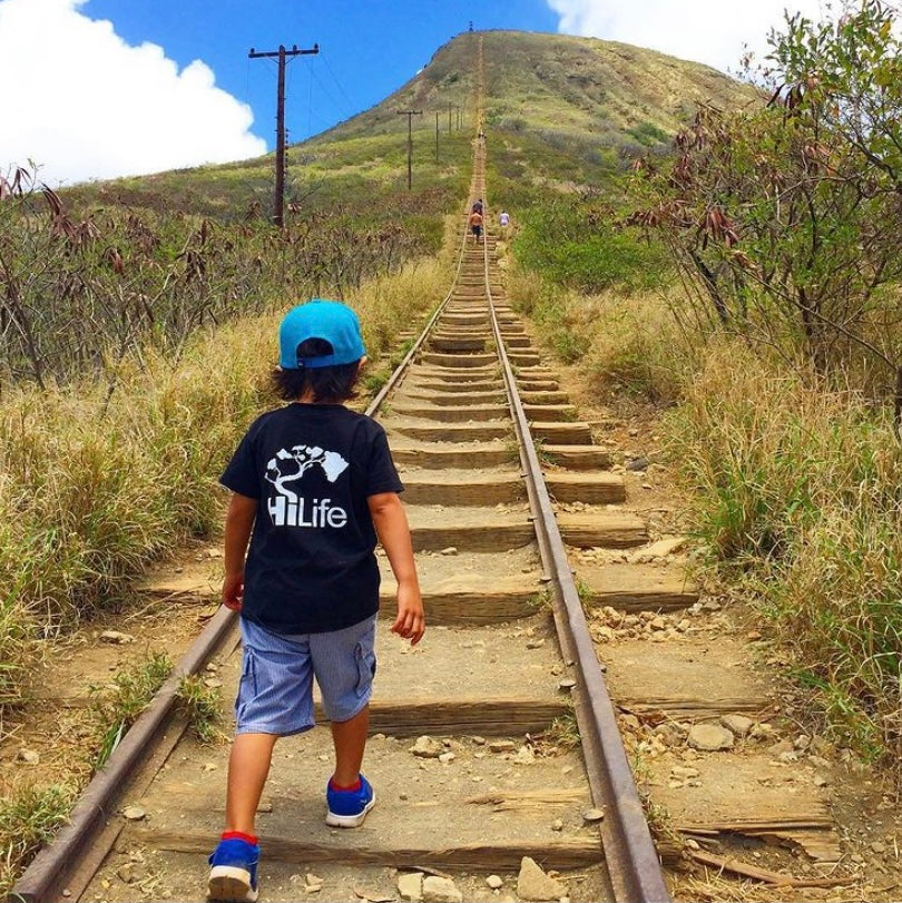 HiLife ロゴ ハワイアン ユース キッズ ジュニア  Tシャツ ハワイ 黒 
