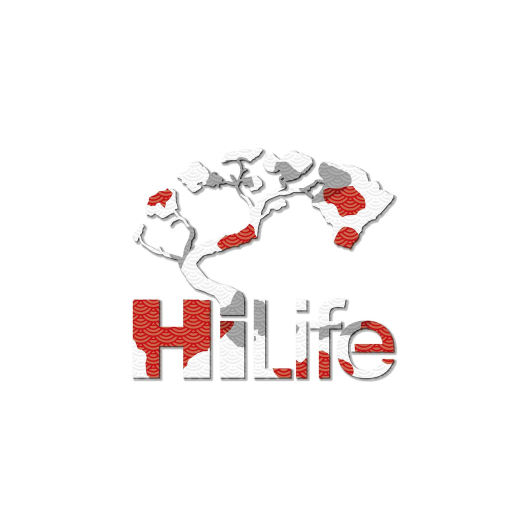 HiLife ハワイアン ステッカー 5インチ 鯉 ホワイト レッド