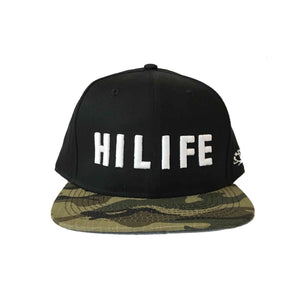 HiLife ハイライフロゴ スナップバック ハット ブラック カモ