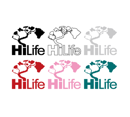 HiLife ハワイアン ステッカー ハワイ 黒 白 赤 緑 ピンク
