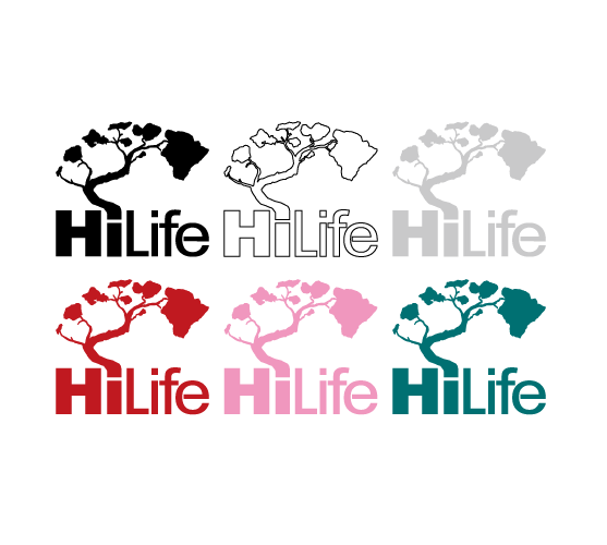 HiLife ロゴ ステッカー ハワイアン  ハワイ 黒 白 緑 赤 グレー ピンク